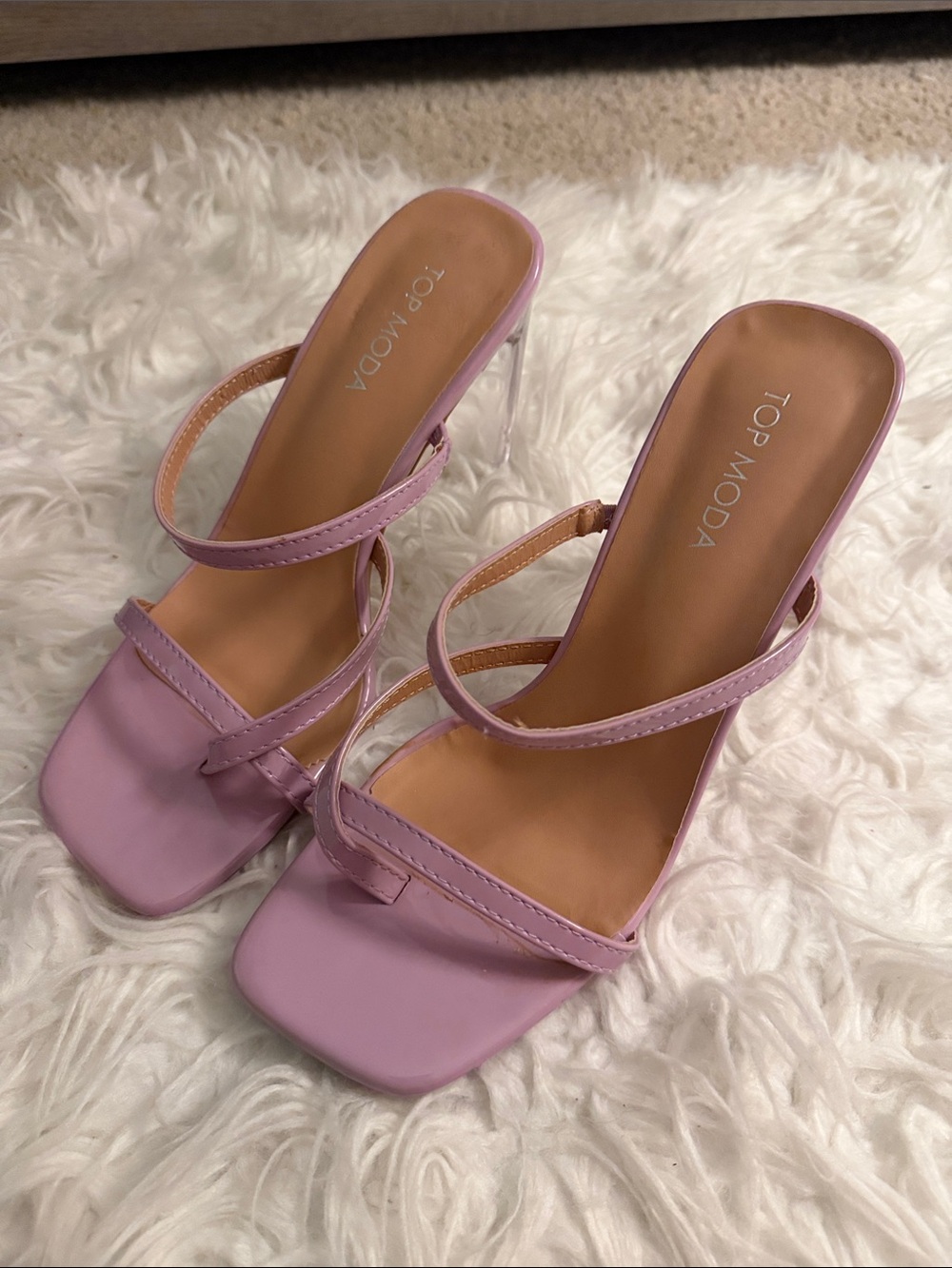 TOP Moda Women's Lavender Strappy Heels Size 7